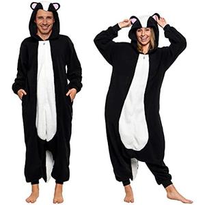 Funziez! Skunk One Piece - Plush Adult Animal Costume Jumpsuit X-Large/ Medium 2 pc