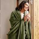 Exclusivo Mezcla Extra Large Fleece Throw Blanket for Couch, Sofa, 300GSM Super Soft and Warm Blankets, Olive Green Throw All Season Use, Cozy, Plush, Lightweight, 50x70 Inches