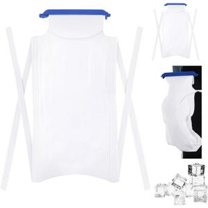 Syhood 6 Pcs Disposable Large Ice Packs for Injuries 7 x 14 Inch Reusable Refillable Ice Bags with Clamp Closure with Soft Outer Covering and Leak Resistant Inner Layer for Pain Relief