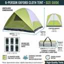 Heavy Duty Camping Tents, Outdoor Tents, 6 Person Family Camping Tent,Waterproof Windproof, 210D Oxford Fabric Ground Cloth