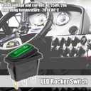 X AUTOHAUX Interior AC 250V/20A LED Rocker Switch On-Off 3 Pins Toggle Switch Waterproof for Caravan Camper Dashboard Green