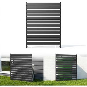 48" H x 38" W (1-Panels) Air Conditioner Fence Screen Trash Can Privacy Fence Panels, Suitable for Pools and Yards, no Digging RequiredBlack Privacy Panel