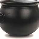 Union Products Black 16 Inch Spooky Witch Cauldron for Indoor and Outdoor Halloween Decoration and Trick or Treat Candy Container, Black