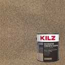 KILZ Decorative Concrete Coating, Slip-Resistant Tan Paint with Stone-Like Speckled Finish, Interior/Exterior Use on Garages, Patios, Driveways, Pool Decks & Walkways, 1 Gallon