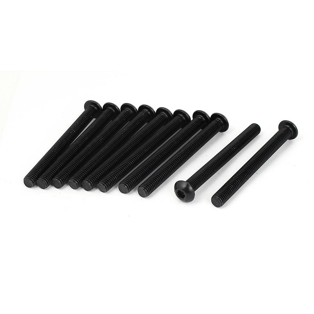 uxcell M8x80mm 10.9 Alloy Steel Button Head Hex Socket Cap Screw Bolt Black 10pcs