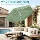 AreShark 9FT Outdoor Patio Umbrella with Wavy Trim (Sage Green)