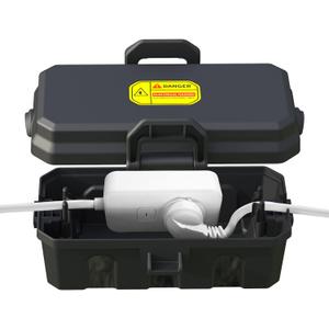 Small Electrical Box (5.5X 3.5 x 2.8 inch) Outdoor Weatherproof Extension Cord Cover, Waterproof Electrical Connection Box Protect Timers, Extension Cables,Holiday Light Decoration