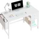 Lufeiya White Small Desk with Drawers - 40 Inch Computer Desk for Small Space Home Office, Modern Simple Study Writing Table PC Desks