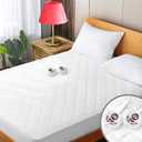 Heated Mattress Pad Queen Size Quilted Zone Heating Electric Bed Warmer Luxury Comfort Heat Mattress Pad Cover Dual Controller10 Heat Setting | 1-12 Hours Auto Shut Off | with 8-21 Inch Deep Pocket