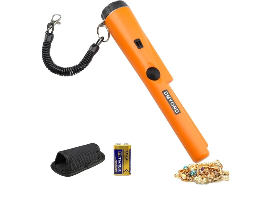 Dmyond Metal Detector Pinpointer - Professional Waterproof Handheld Pin Pointer Wand - High Sensitivity 360° Detection - Search Treasure Pinpointing Finder Probe for Adults, Kids - Orange