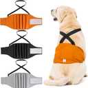 3 Pack Avont Male Dog Belly Band with Suspenders, Reusable Boy Doggie Diaper with Harness, Escape Proof, Non-Slip, Washable Doggy Pee Wraps for Small Medium Large Dogs, Small