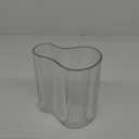Glass Vase for Centerpieces,Modern Large Vase for Flowers,Footprint Shape Striped Bottle for Home,Office Restaurant Desk Decor 8.3 Inch (Clear)