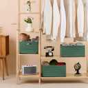 MiniArk Large Storage Baskets for Shelves, Closet Organizers Bins for Clothes Blanket Towels, Baby Nursery, Toy Baskets Box, Woven Rope Baskets, 17 x 13 x 7.5, 3 Packs Green