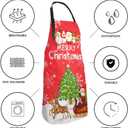 Artist Painting Apron with 2 Pockets Painters Art Aprons Gifts for Women Men (Medium, Winter Snowflake Moose)