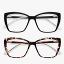 AMOMOMA Trendy TR90 Oversized Blue Light Reading Glasses Women,Stylish Square Cat Eye Glasses AM6031
Color: C1.black+c6.tortoise, +2.0