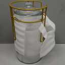 Glass Drink Dispensers For Parties, 1 Gallon Beverage Dispenser With Glass Airtight Lids, Gold Metal Stand And Stainless Steel Spigot. Lemonade & Juice Dispenser With Chalk Board