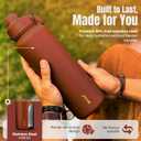 Salv Brown 40 oz Insulated Water Bottle  Reusable Stainless Steel, Leak-Proof, BPA-Free, Keeps Water Cold for 24H  With Handle for Gym, Travel & Hiking