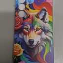 Beaucov Case for Samsung Galaxy A16 5G,Colorful Rainbow Paint Wolf Roses Drop Protection Shockproof Case TPU Full Body Protective Scratch-Resistant Cover for Samsung Galaxy A16 5G