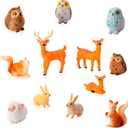 Skylety 12 Pcs Miniature Fairy House Garden Animals Fairy House Figurines Kit Mini Forest Animals Figures Tiny Resin Garden Accessories for Kids Craft Modeling Decor Micro Landscape