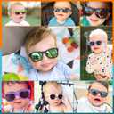 4 x RIVBOS Baby Sunglasses Boys&Girls with Strap UV400 Polarized Flexible for Toddler,Infant and Newborn(0-24month) RBK0231 (Navy Blue&grey Lens)