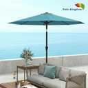 9FT Patio Umbrella Outdoor Table Umbrella w/Push Button Tilt and Crank, 8 Sturdy Ribs, UV Resistant Waterproof Market Umbrella for Pool, Deck, Backyard, Garden, Sky Blue