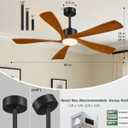 60" Smart Ceiling Fan with Light, Alexa/App/Remote Control 5 Blades Walnut
Dimmable 3CCT, Timer, 6 Speeds, ETL Listed, Reversible DC Motor, Solid Wood Fans, Modern Outdoor Ceiling Fan for Patio Indoor
