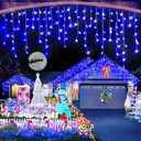 Heceltt Christmas Lights Outdoor, 164FT 1600 LED Ice Lights for Outside, 320 Drops Ice String Lights with 8 Modes, Waterproof Timer & Memory for Yard, Garden, Eaves, Patio, Party (Blue)