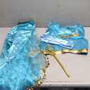 Mecamelon Arabian Princess Fancy Costume for Girls Halloween Dress Up (8 Years, Blue)