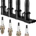 BDFHYK Ignition Coil Pack UF620 and Iridium Spark Plugs 4504 Compatible with Chevy Cruze 11-16 Sonic 12-18 Trax 13-17 Aveo Aveo5 09-11 Pontiac G3 Wave Suzuki Swift+ 1.6L 1.8L L4 Chevy Oem Coil Pack