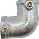 2 Pcs Galvanized Pipe Fittings, 90 Degree L Tube Connector Fit for 1 Inch(25.4 mm) OD Steel Pipe, Structural Elbow Joint Between Two Pipes Connector, Cast Iron