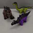 TEMI 3 Pack Electrical Walking Dinosaur Toys for Toddlers 3-4 3-5 Years with Sound and Light Up, Toddler Robot Dinosaur, Brachiosaurus, Stegosaurus Dinosaur Figures for Kids