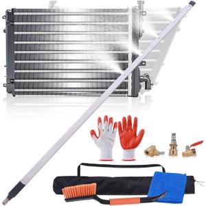 Radiator Cleaning Wand 40" – High Pressure Washer Extension Tool Kit for Radiator Flush, HVAC Coil Cleaner, Car & Truck Engine Cleaning – Stainless Steel Power Washer Wand with Brush, Glove & Towel