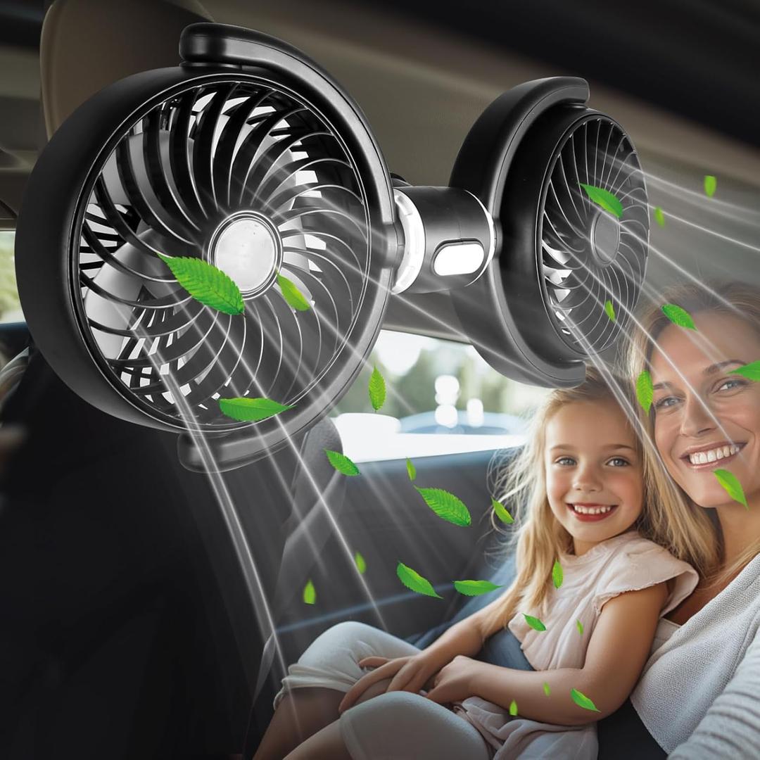 Back Seat Fans for Car, Dual Fan for Car Back Seat, Adjustable Car Backseat Fan for Kids(Usb Powered)