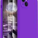 FireNova Designed for iPhone 15 Case, Silicone Upgraded [Camera Protection] Phone Case, Soft Anti-Scratch Microfiber Lining Inside, 6.1 inch, Neon Purple
