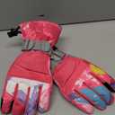 Ski Gloves, Waterproof and Breathable Snow Gloves for Cold Weather, Men & Women Boys and Girls (M(Fit Kids11-15 Years and Women size S-M), Rose Red)