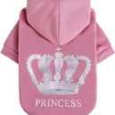 EXPAWLORER Princess Dog Cat Fleece Sweatshirt Hoodies Pink XXL