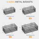 INCLY 4 Pack Upgrade Pegboard Baskets, 4 Sizes Square Style Metal Mesh Pegboard Baskets and Bins, Peg Board Organizer Accessories for Garage Craft Room Office Kitchen