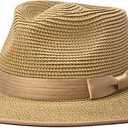 FLUFFY SENSE. Unisex Wide Brim Sun Hat Straw Panama Rancher Fedora Hat for Men Beach Hat for Women