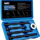 Orion Motor Tech Harmonic Balancer Installer Set, 5pc Long Reach Crank Pulley Underdrive Pulley Damper Installation Tool Kit with 4 Adapters & Nut Bearing (Blue)