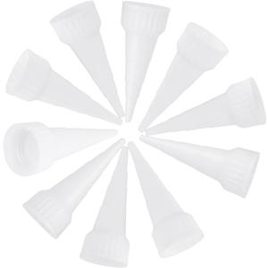 Kisangel Replacement Nozzles for Glue Applicator 10 Pack Nozzle Tips for 100ml Caulk Art Craft Helper (Medium, White)