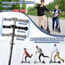 Nattork Scooter for Kids 6+, Teens & Adults - Max Load 220LB, Foldable, Lightweight, Adjustable Height, 8-Inch Wheels Kick Scooter for Boys Girls