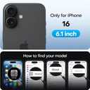 TAURI 4 in 1 for iPhone 16 Screen Protector, 3 Pack Tempered Glass Film + 1 Dust Free Easy Installation Tool, 9H Hardness Bubble Free Micro-curved Edges HD Screen Protector for 16