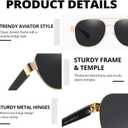 2 x LVIOE Aviator Polarized Sunglasses for Men Women Trendy Classic Retro Shades with UV400 Protection for Driving Fishing LS1204 (A1 Gold Black/Grey)