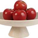 Large Modern Decorative Bowl for Home Decor Fruit Organic Catch All Key Kitchen Entryway Shelf Coffee Table With Pedestal,Artificial Stone Beige