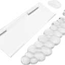 Acrylic Transparent Computer Keyboard Stand with Gel Cloud Keyboard and Mouse Wrist Rest, Ergonomic Tilting 3-in-1 Set, Relieves Painful Typing, for Office/Computer/Laptop/Gaming