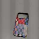 Jusy Compatible with MagSafe Checkerboard Case for iPhone 17 Pro, Cute Aesthetic Checkered Magnetic Phone Case, Soft TPU and Hard PC Protective Phone Cover for Women Girls（Shiny） - Colorful