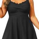 Aqua Eve Plus Size Swim Dress - Two Piece Tankini Tummy Control Bathing Suit with Shorts 2025 Swimsuit (Black, 22W)