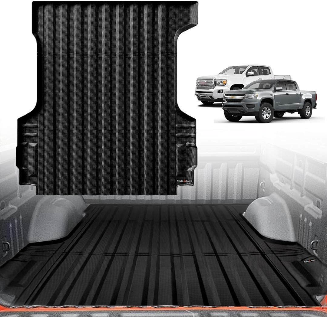TripleAliners Truck Mat Compatible with 2015-2022 Chevy Colorado/GMC Canyon 5FT Accessories, Truck Bed Mat Heavy Duty Custom Fit All Weather Protection TPE Pickup Liner