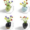 rhinocats Mini Vase Magnets for Fridge, Cute Magnetic Ceramic Vases for Refrigerator Kitchen Locker Office (4 Pack)