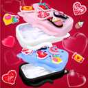 Juome 2 Pack Valentines Silicone Case for Touchland Hand Sanitizer Spray with Keychain & Charms, Cat Protective Holder Compatible with Touch Land Mist Case 1FL. OZ, Valentines Day Gifts for Her/Him